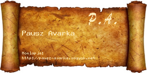 Pausz Avarka névjegykártya
